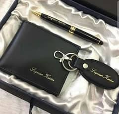 Customize Name on wallet, pen and keychain