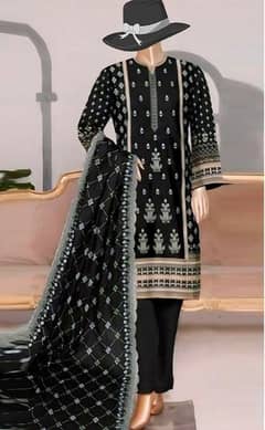 3 Pcs Women's Unstitched Lawn Digital Print Suit