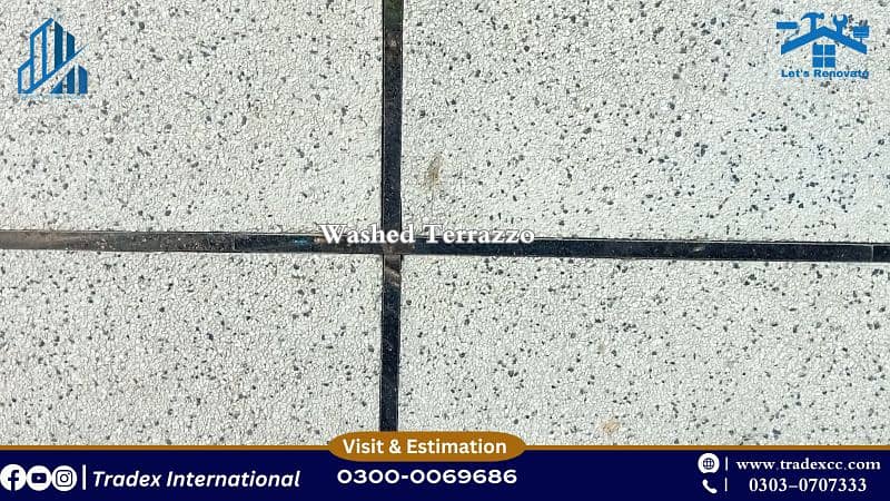 Washed terrazzo services - exposed aggregate - Texture Designing 3