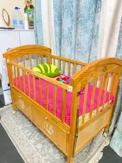 Baby wooden crib  Contact no 03155046998