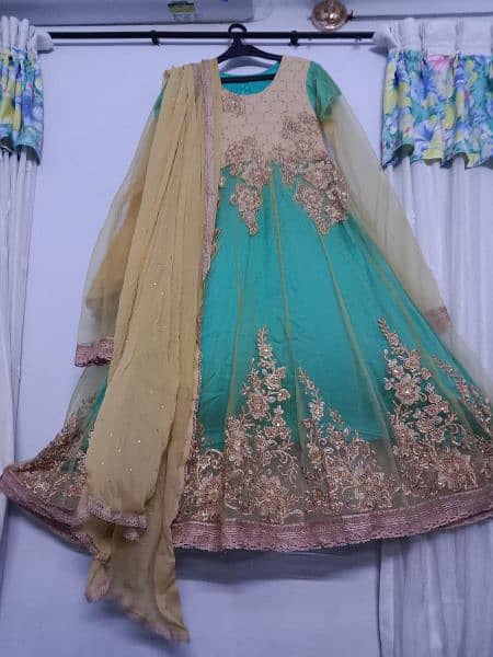 beautiful net frok with embroidery 1