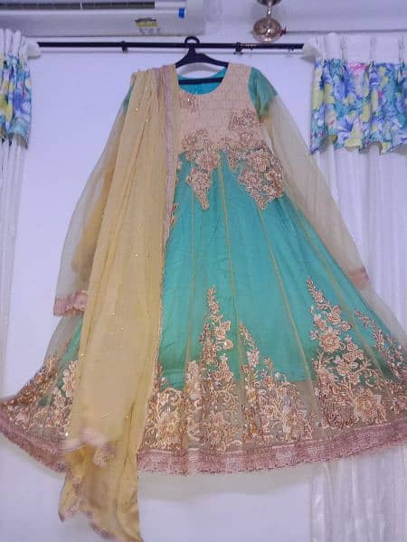 beautiful net frok with embroidery 2