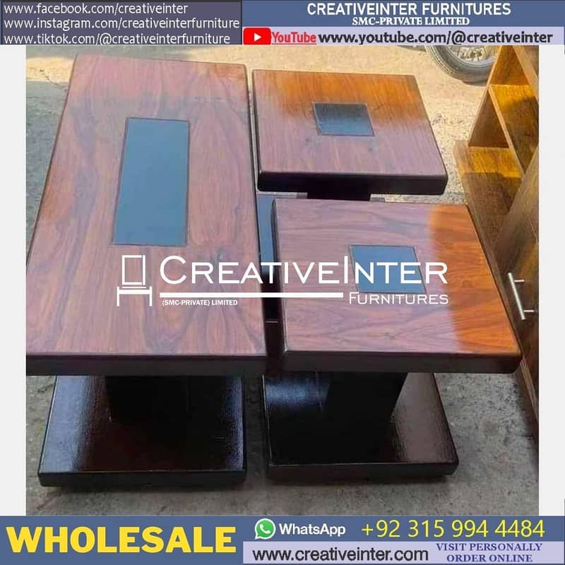 center table 4 seater Dining Table 3,4,5. . chairs wooden Coffee Set 1