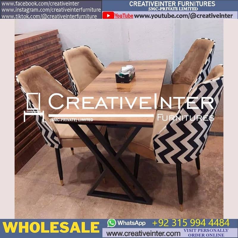 center table 4 seater Dining Table 3,4,5. . chairs wooden Coffee Set 8