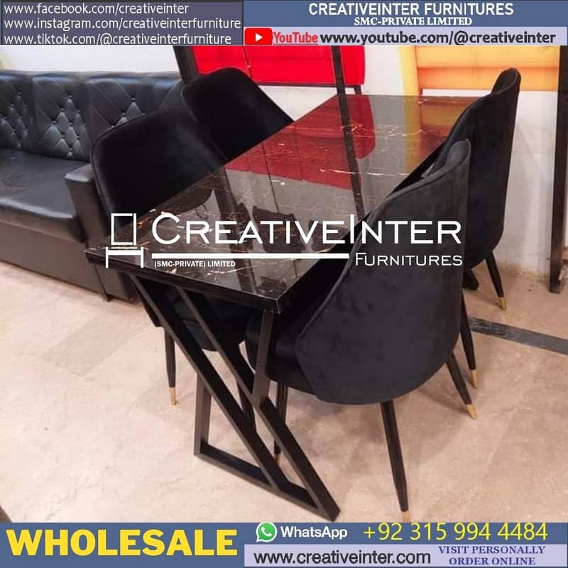 center table 4 seater Dining Table 3,4,5. . chairs wooden Coffee Set 9