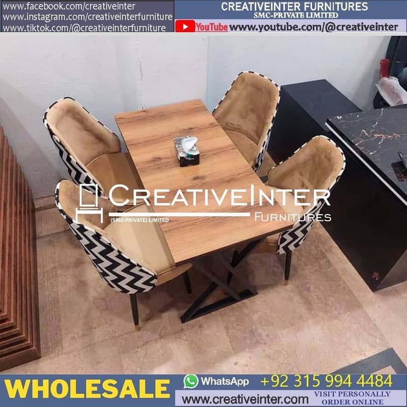 center table 4 seater Dining Table 3,4,5. . chairs wooden Coffee Set 12