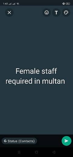 just female staff required in multan