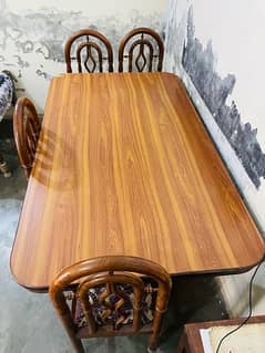 Wooden Dining Table with 6 Chairs 0