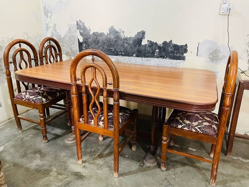 Wooden Dining Table with 6 Chairs 2