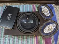 Car Boofer + Amplifier + 2 Speakers | Complete set