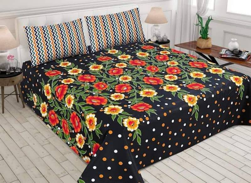 3 PC's Stitched Cotton bedsheet 1