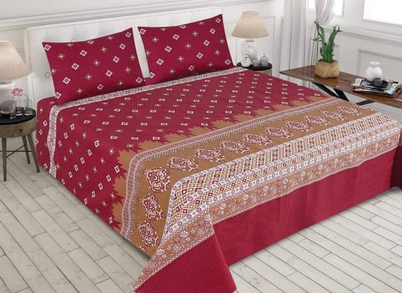 3 PC's Stitched Cotton bedsheet 2