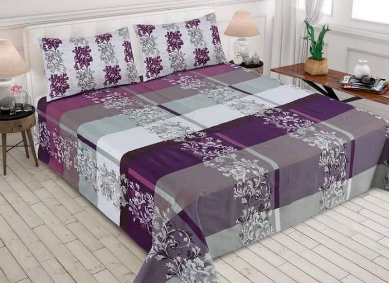 3 PC's Stitched Cotton bedsheet 3