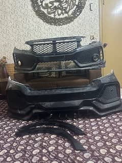 HONDA CIVIC X TYPE R BUMPER WITH SIDE PANEL AND FRONT BUMPER DRLS