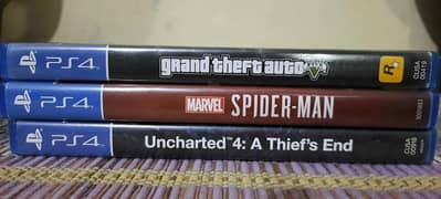 PlayStation 4 Games ; GTA 5 , SpiderMan & Uncharted 4