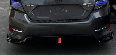 CIVIC X BACK BUMPER DIFFUSER WITH BRAKE LAMP LIGHT