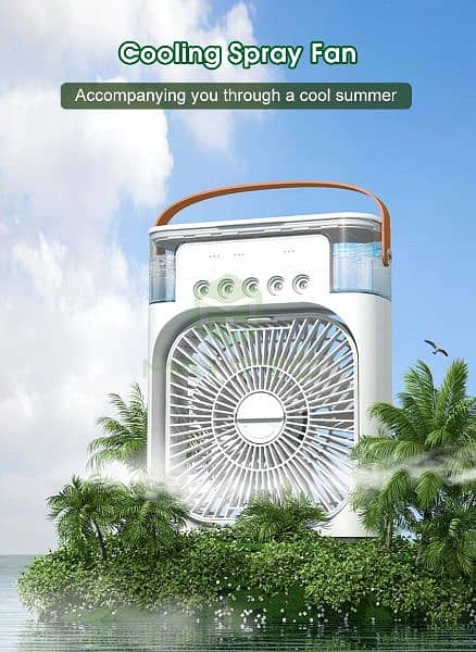 Portable Air Conditioner Fan: Usb Electric Fan With Led Night Humdifer 1