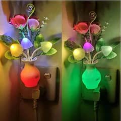 Romantic Colourful LED Flowers Night Bulb Lamp with automatic sensors.