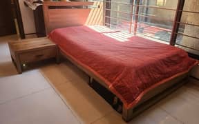 Original Artec home bed with side table and spring mattress.