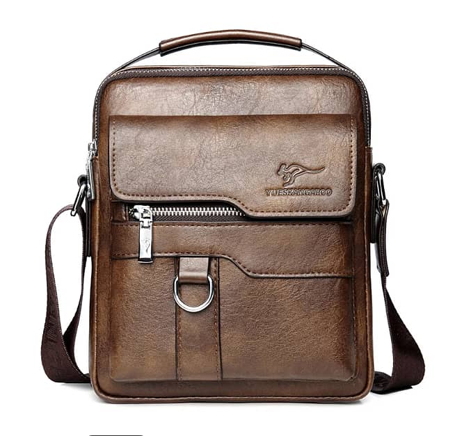 Kangaroo Luxury Brand Vintage Man Bags Leather Shoulder Bag For Men 0