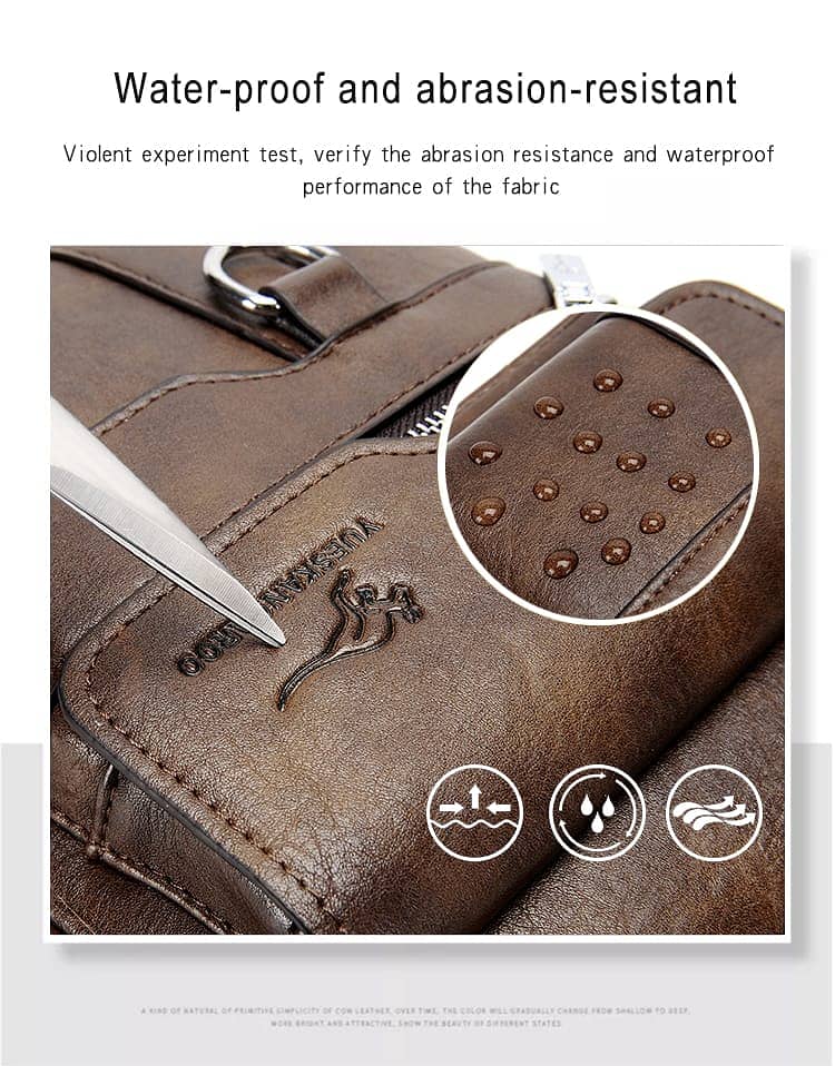 Kangaroo Luxury Brand Vintage Man Bags Leather Shoulder Bag For Men 6