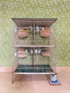 Cage and Budgies 0