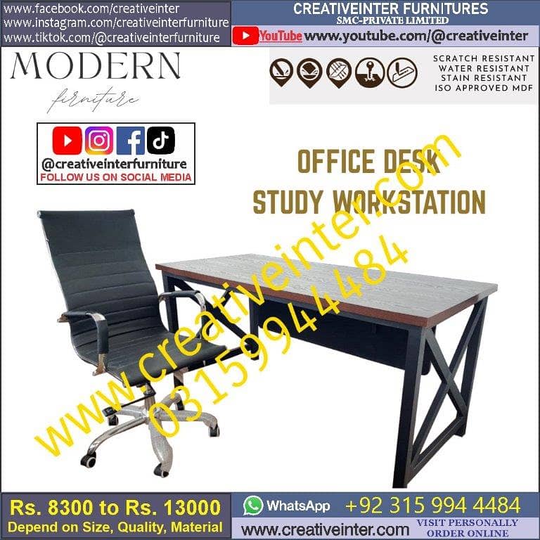 Study Office table Working desk desgn furniture home chair sofa used 5