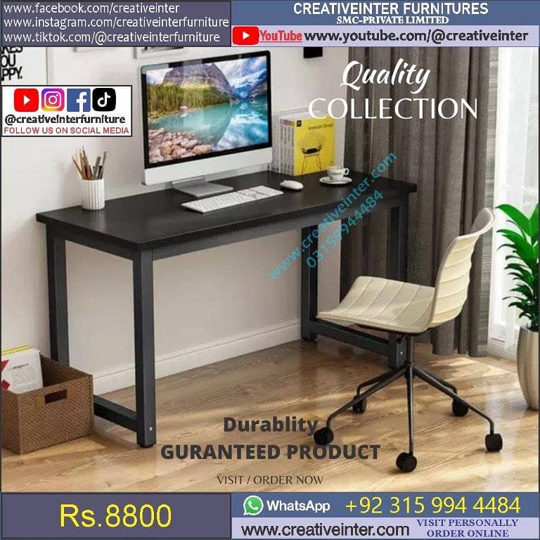 Study Office table Working desk desgn furniture home chair sofa used 14