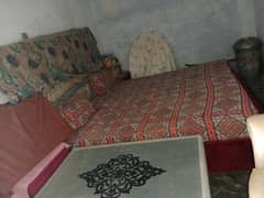 king size bed 2 side tables 2 seater sofa urgent sale