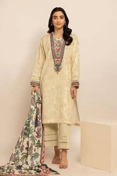 3 PCs women's unstitched Lawn printed suit