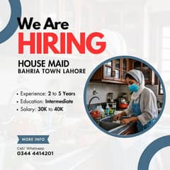 Home base Maid Require at Bahria Town Lahore
