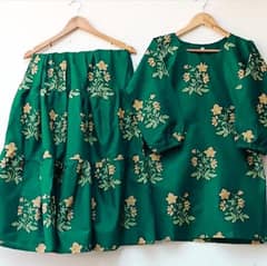 2 piece stitched  Arabic Lawn dress