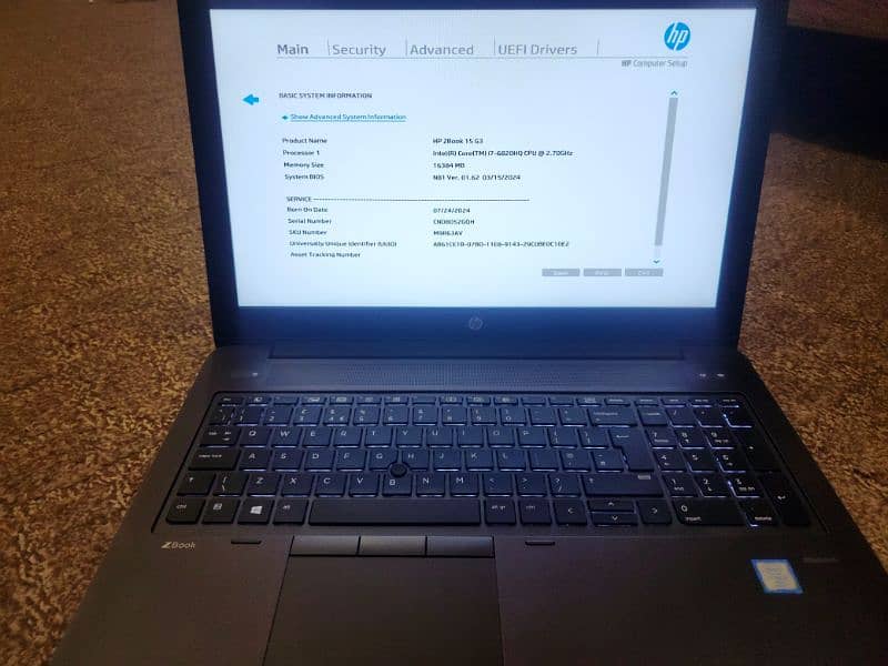 Hp Zbook 15 G3 0