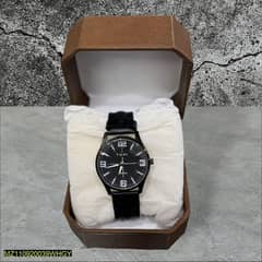 Men's Leather Strap Watch