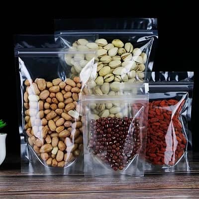 Transparent window zipper standup pouches