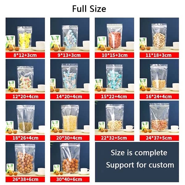 Transparent window zipper standup pouches 4