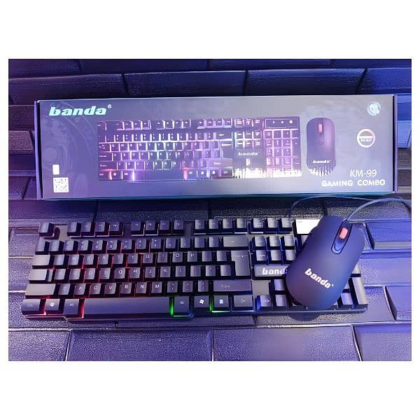 Banda KM-99 Best Gaming Combo RGB Gaming Keyboard, Mouse And MousePad 2