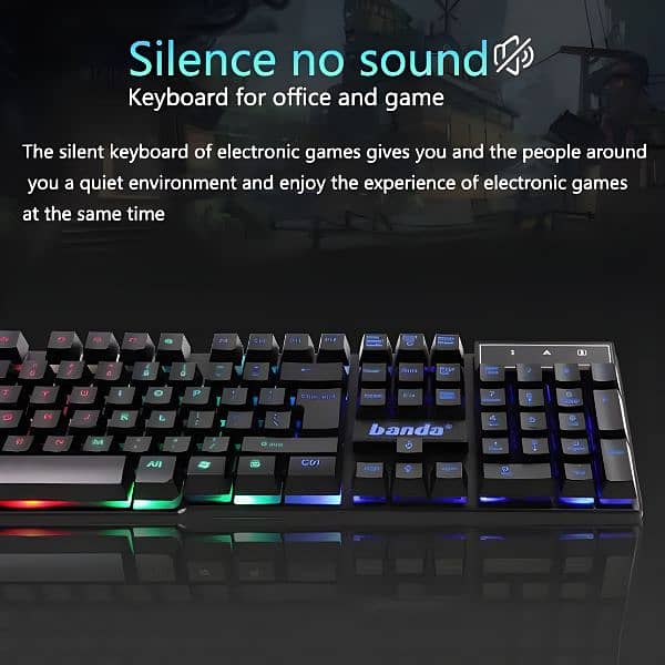 Banda KM-99 Best Gaming Combo RGB Gaming Keyboard, Mouse And MousePad 4