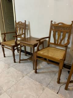 antique chairs with table