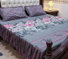 2 Pcs Cotton Printed Beautiful Double Bedsheets,