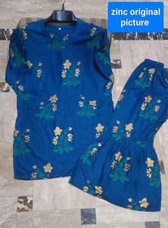 2 pics women stitched Lines Printed shirt And Trouser