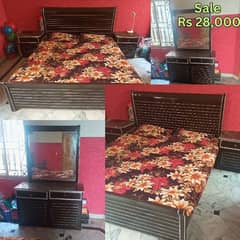 King & queen size bed with medicated mattress sofa, table & and chairs