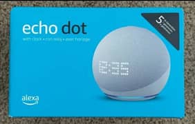 Amazon Alexa Echo Dot (5th Generation, Blue) with Clock