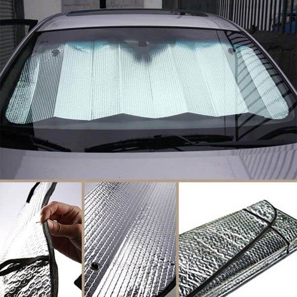 Car front windscreen sun shade foldable 1