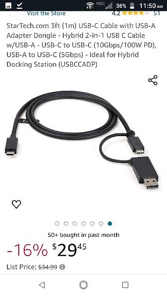 Star Tech 3.2 Gen 2 10gbs , 4k 60hz display cable 5