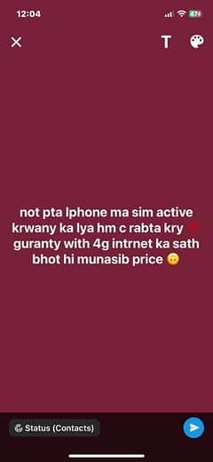 non pta a iphon ma sim active 0