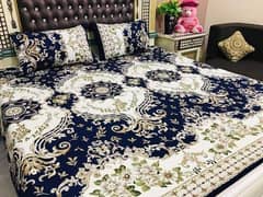 3 PCs crystal cotton printed double bedsheet