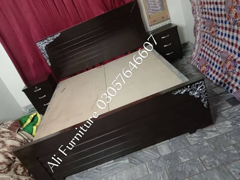 Latest double bed, Simple design double bed, Wooden double bed 13