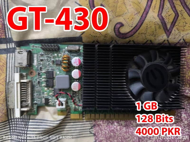 Nvidia GT 240 1 GB | GTX 580 1.5 GB | AMD R5-240 1 GB | GT 430 | PSU 2