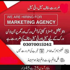Required male female staff for online and office base work!